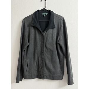 Lauren Ralph Lauren Fleece Jacket Womens XL Gray Black